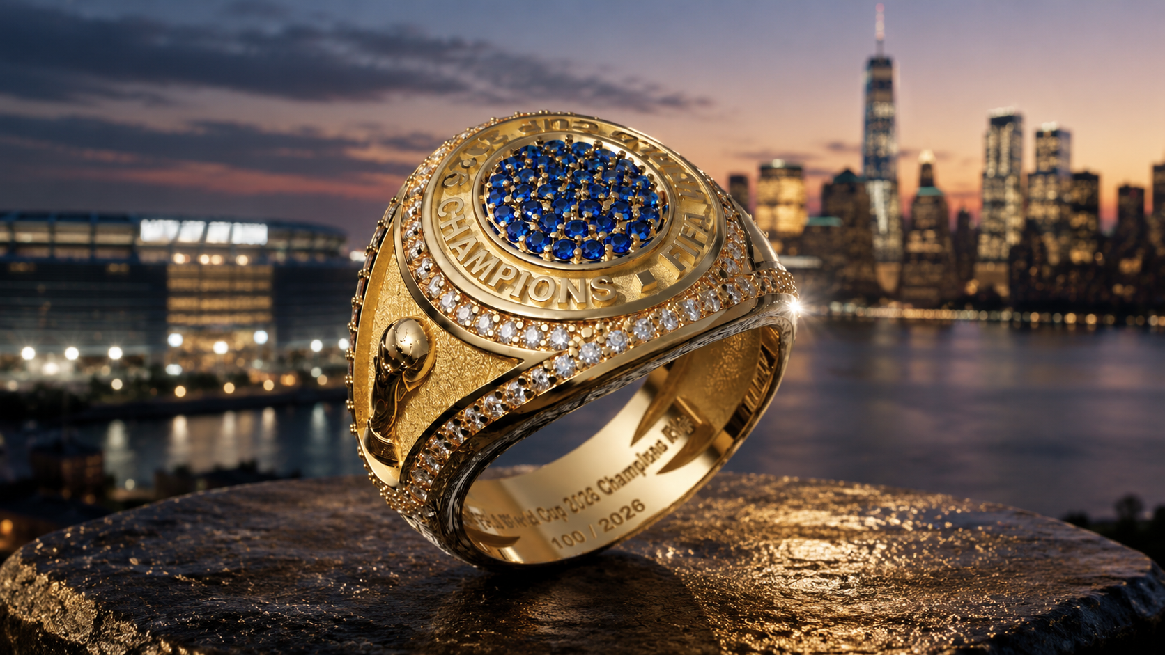 The Champions Ring — 18k gold, diamonds and sapphires